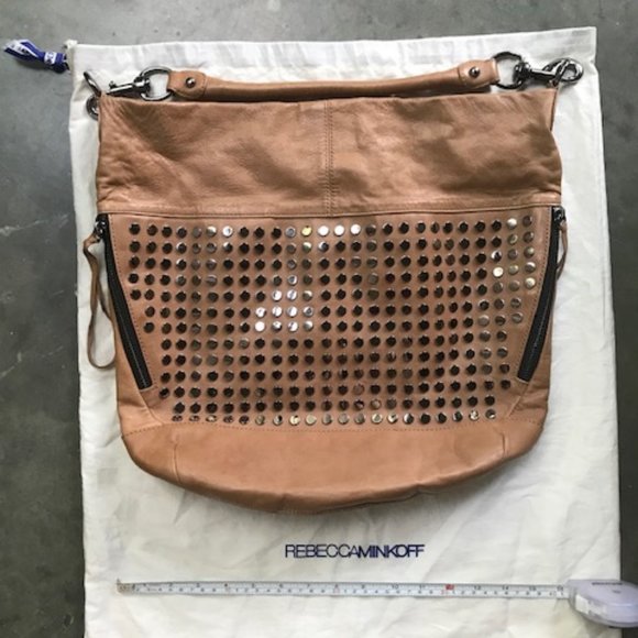 Rebecca Minkoff Camel Studded Hobo Shoulder Bag - Picture 2 of 5